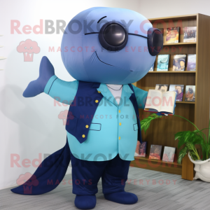 Olive Blue Whale maskot...