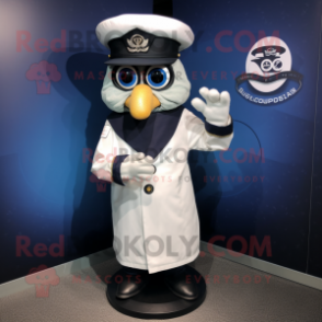 Navy Gyro mascot costume character dressed with a Cover-up and Shoe clips