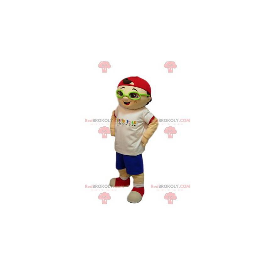 Little boy mascot with a red cap - Redbrokoly.com