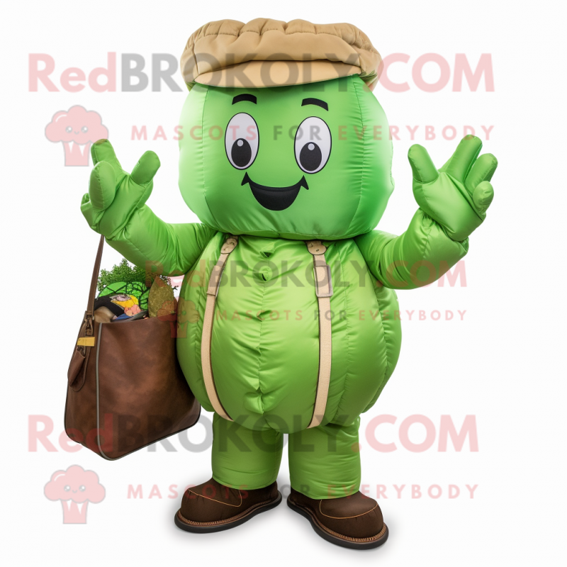 Green Turnip mascot costume character dressed with a Cargo Pants and Mittens Green Turnip mascot costume character dressed with a Cargo Pants and Mittens