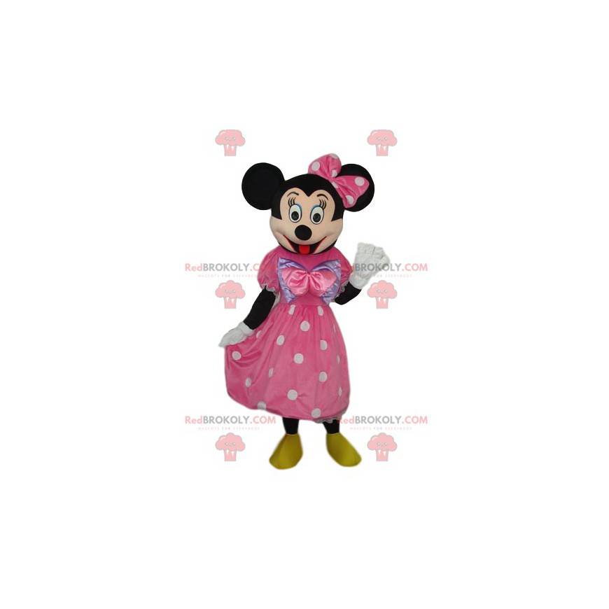 Minnie Maskottchen mit einem eleganten rosa Kleid -