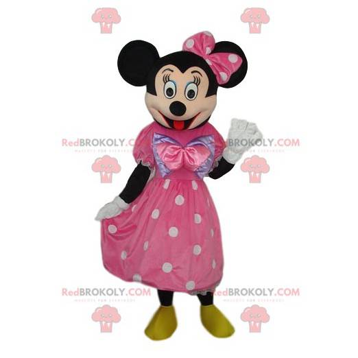 Minnie Maskottchen mit einem eleganten rosa Kleid -