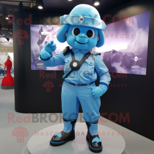 Sky Blue Commando mascotte...