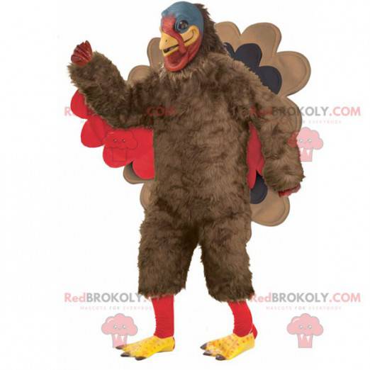 Red and black brown turkey mascot - Redbrokoly.com