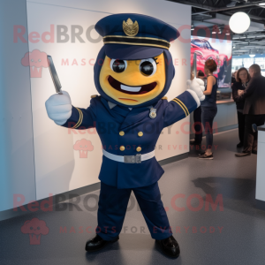 Navy Knife Thrower mascot costume character dressed with a Jacket and Ties