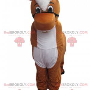 Brown and white donkey mascot. Donkey costume. - Redbrokoly.com