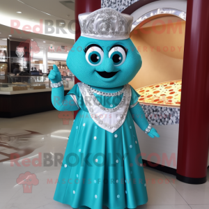 Cyan Pizza Slice maskot...