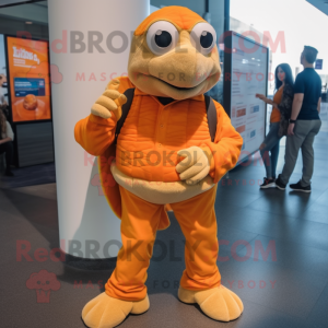 Orange havskildpadde maskot...