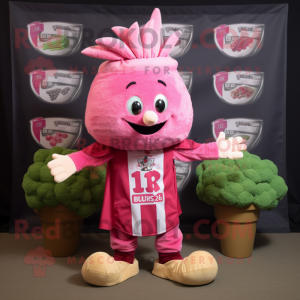 Pink selleri maskot kostume...