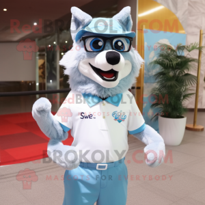 Sky Blue Say Wolf maskot...