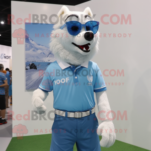 Sky Blue Say Wolf mascotte...