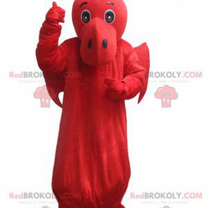 Mascota dragón rojo con alas. Traje de dragón - Redbrokoly.com