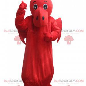 Mascotte de dragon rouge avec des ailes. Costume de dragon -