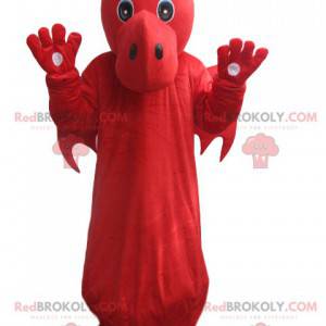 Mascotte de dragon rouge avec des ailes. Costume de dragon -