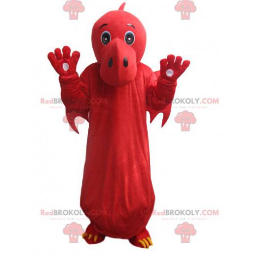 Mascotte drago rosso con le ali. Costume da drago -