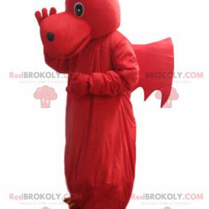 Mascote do dragão vermelho com asas. Fantasia de dragão -