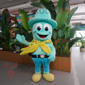 Turquoise banaan mascotte...