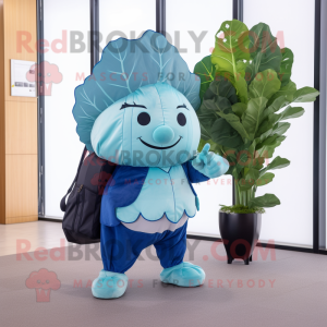 Blue Cabbage Leaf maskot...