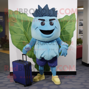 Blue Cabbage Leaf maskot...