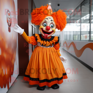 Orange Evil Clown maskot...