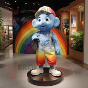 nan Rainbow mascot costume character dressed with a Denim Shorts and Watches