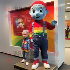 nan Rainbow mascot costume character dressed with a Denim Shorts and Watches