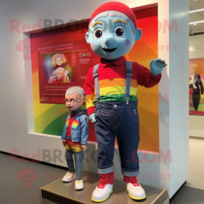 nan Rainbow mascot costume character dressed with a Denim Shorts and Watches