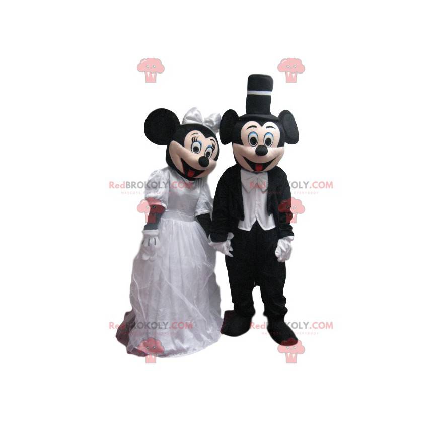 Mickey og Minnie maskotduo i bryllupsantrekk - Redbrokoly.com Mickey og Minnie maskotduo i bryllupsantrekk - Redbrokoly.com