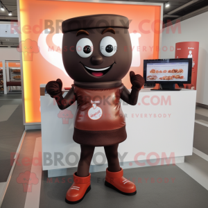 Rust Chocolates maskot kostyme karakter kledd med en Yoga Bukser og Beanies