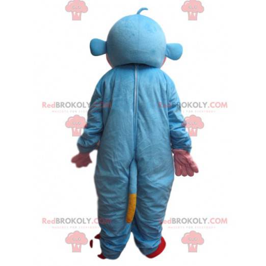 Blaues und gelbes Affenmaskottchen - Redbrokoly.com