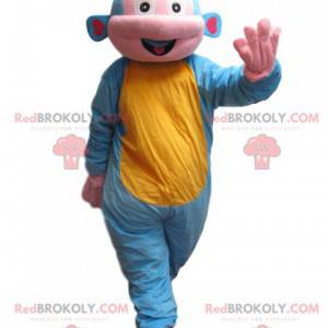 Mascotte scimmia blu e gialla - Redbrokoly.com