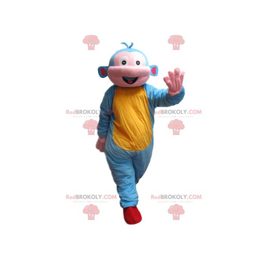 Mascotte scimmia blu e gialla - Redbrokoly.com