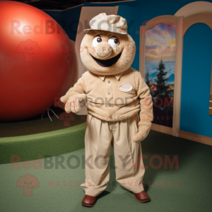 Tan Golf Ball maskot drakt...