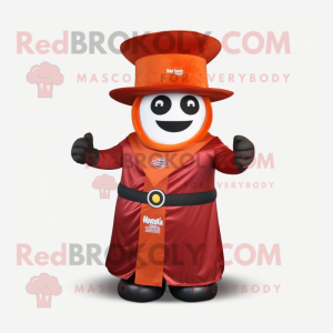 Rust Ring Master maskot kostyme karakter kledd med omslagskjole og hatter