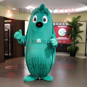 Teal groene bonen mascotte...