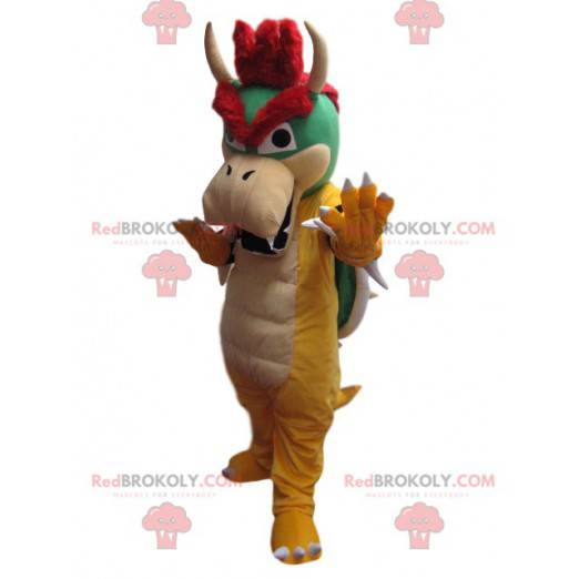 Mascotte drago giallo e verde con guscio verde - Redbrokoly.com