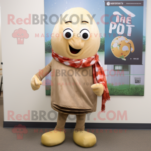 Tan Potato maskot kostym...