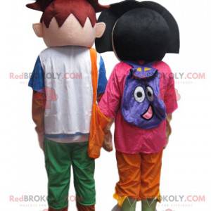 Duo de mascote da Dora a Exploradora e do Diego - Mascotes Dora e Diego - REDBROKO_013682 - RedBrokoly.com