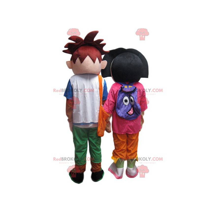 Dora the Explorer and Diego Mascot Duo - Our Sizes L (175-180CM)