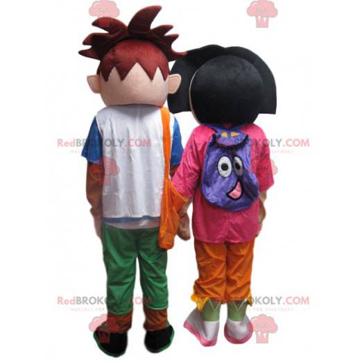 Dora the Explorer en Diego Mascot Duo - Redbrokoly.com