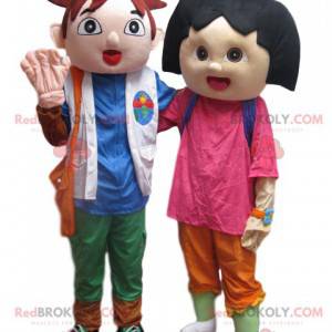 Dora the Explorer och Diego Mascot Duo - Redbrokoly.com