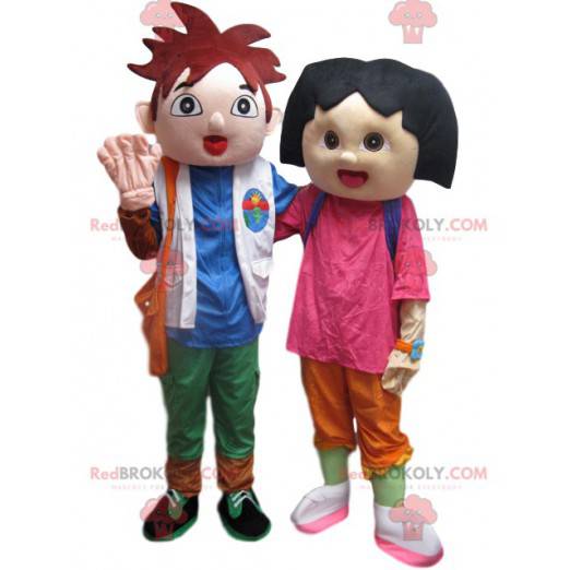 Dora the Explorer och Diego Mascot Duo - Redbrokoly.com
