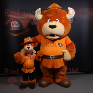 Orange Bison mascotte...