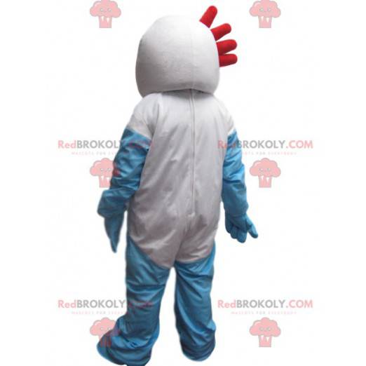 Mascote do boneco de neve azul e branco maluco - Redbrokoly.com