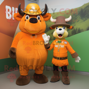 Orange Bison mascotte...