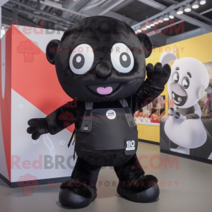 Black But mascot costume character dressed with a Playsuit and Backpacks