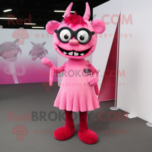 Pink Devil mascotte kostuum...