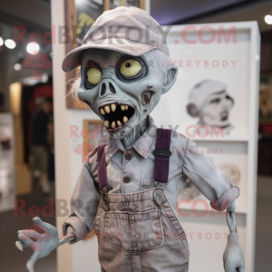 Silver Zombie maskot kostym...