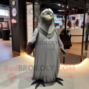 Grauer Pinguin Maskottchen...