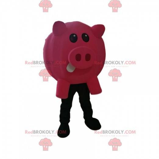 Fuchsia pig mascot - Redbrokoly.com